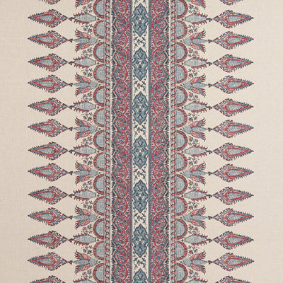 AKOLA STRIPE - Raspberry and Blue on Natural