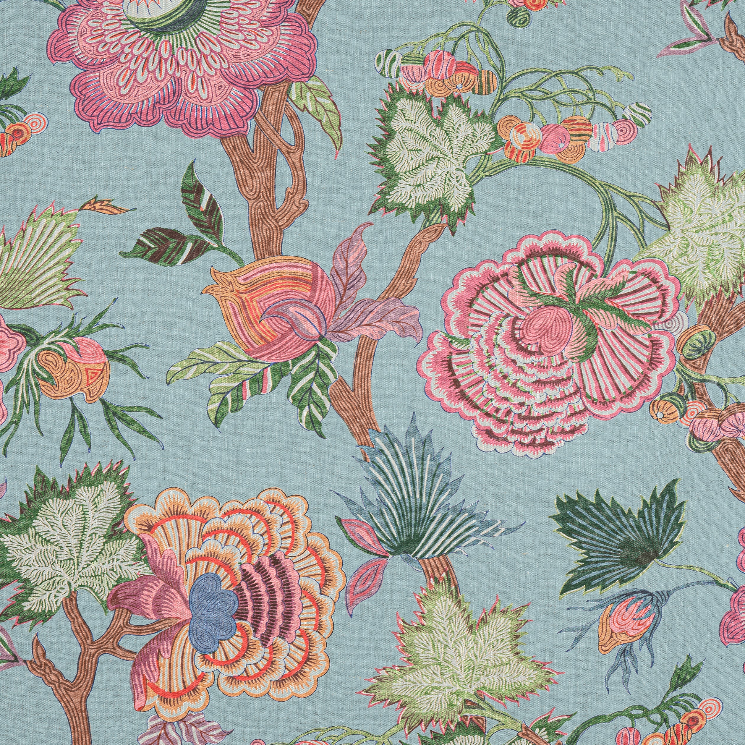 INDIENNE JACOBEAN - Raspberry and Teal