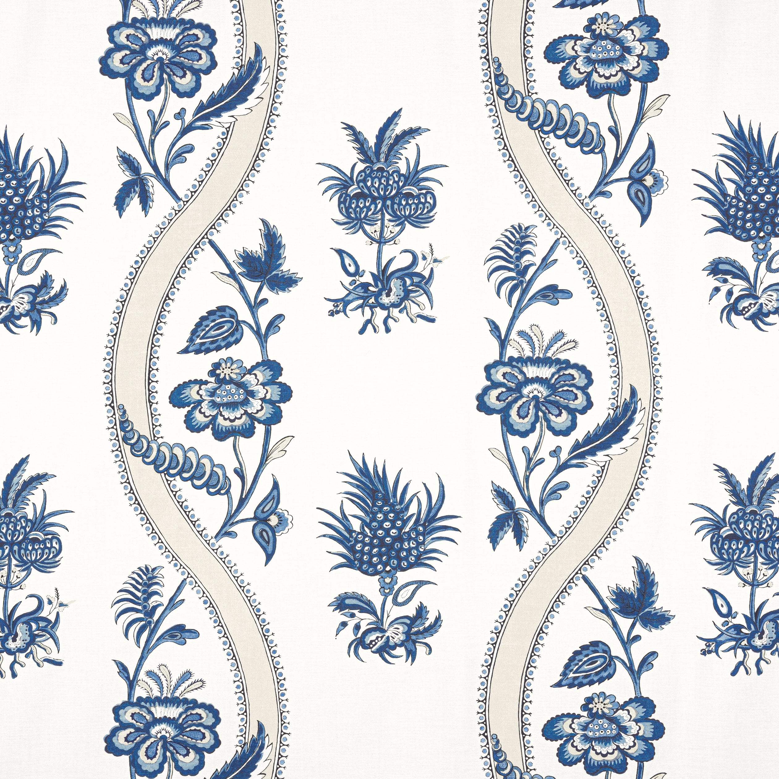 RIBBON FLORAL - Blue and White