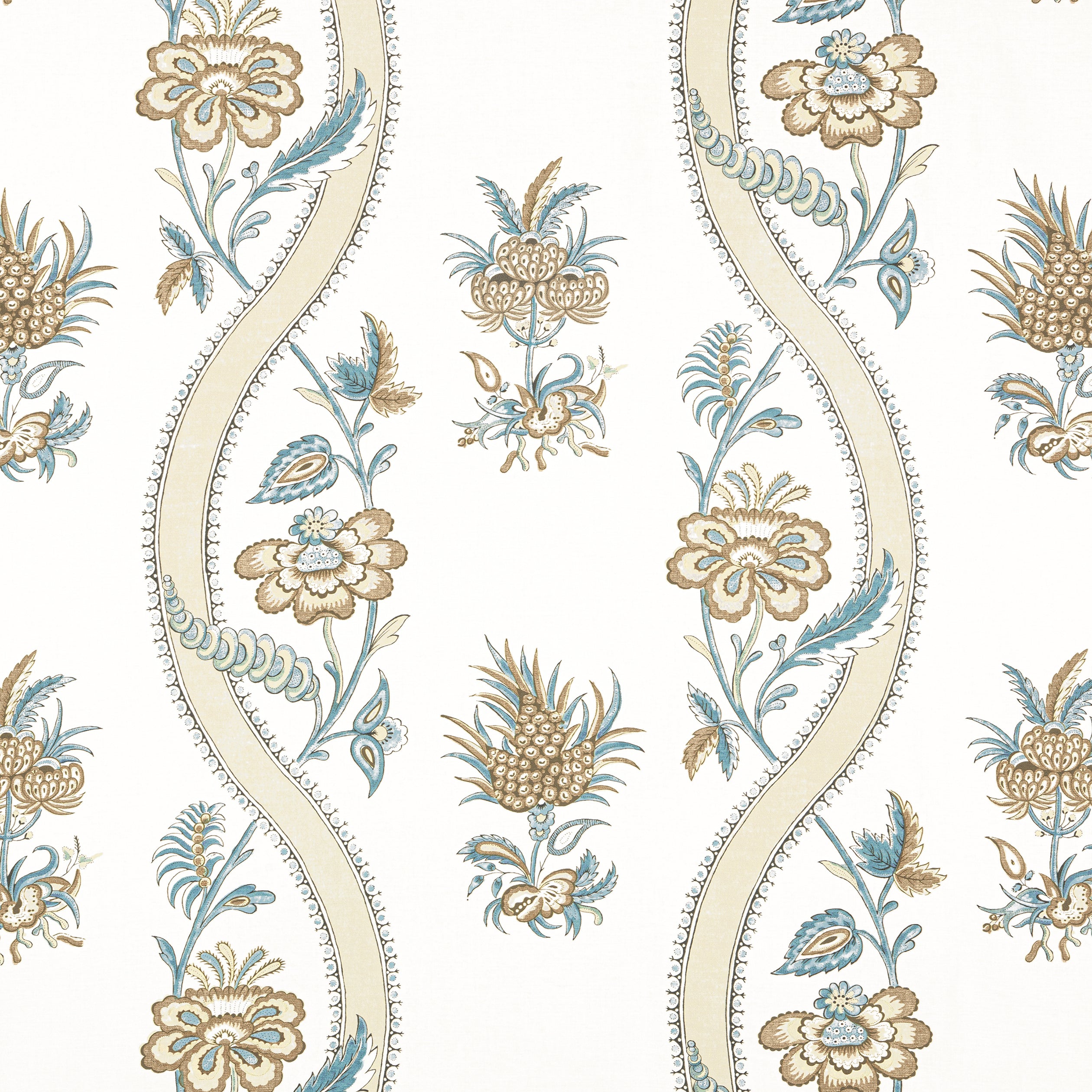 RIBBON FLORAL - Beige and Spa Blue