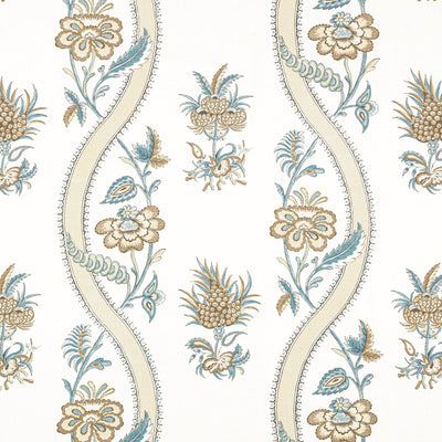 RIBBON FLORAL - Beige and Spa Blue