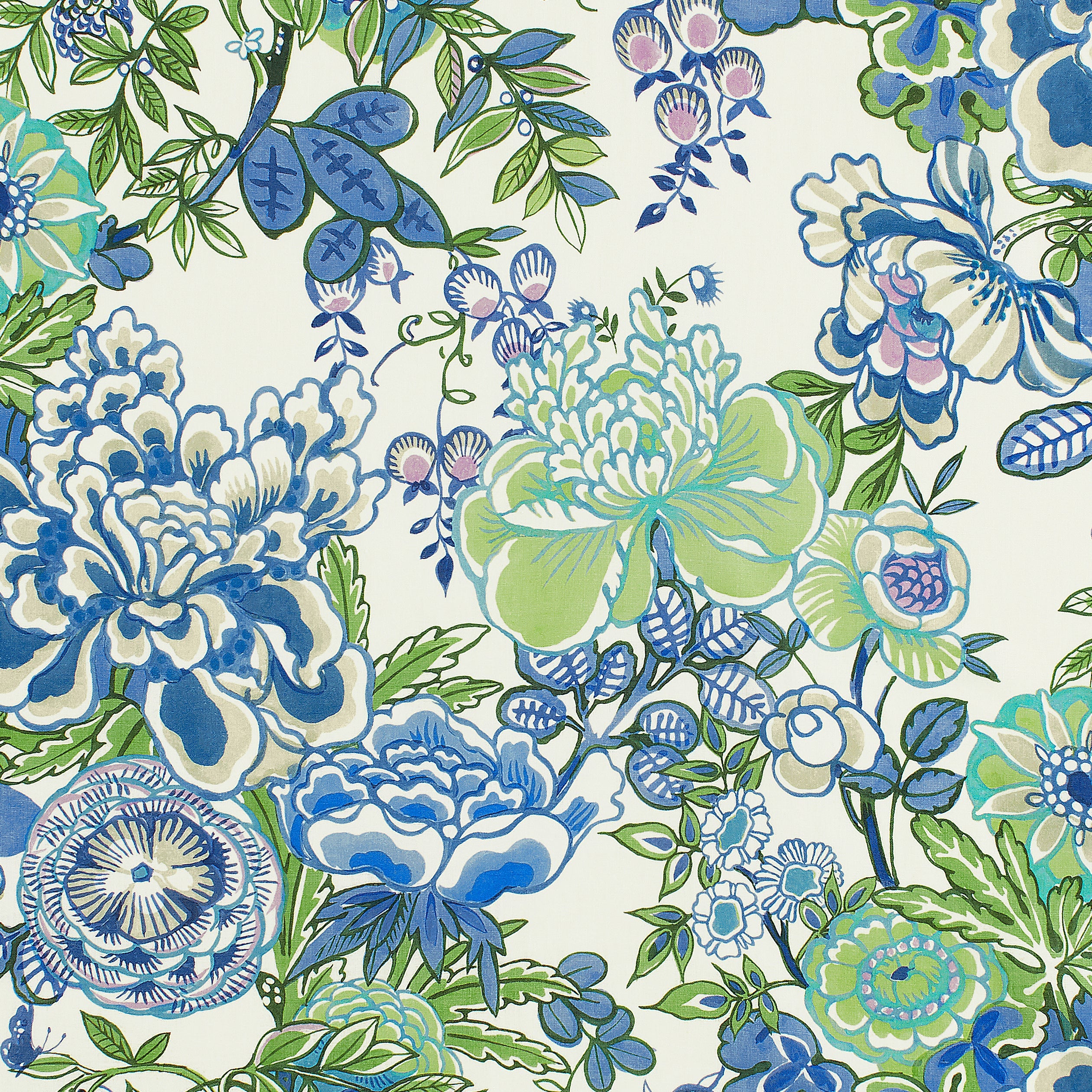 PEONY GARDEN - Blue and Green