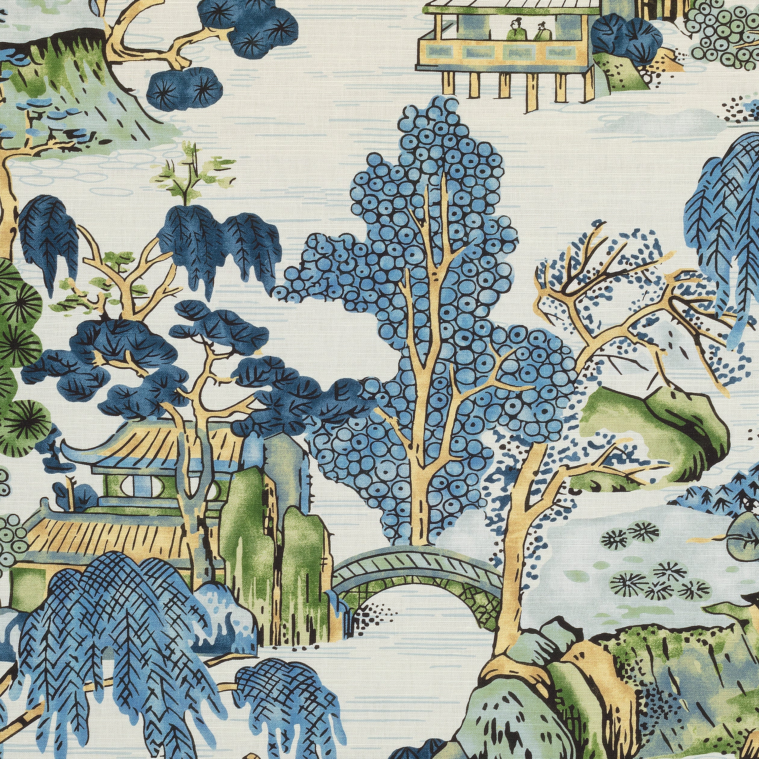 ASIAN SCENIC - Blue and Green