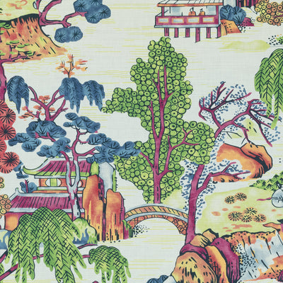 ASIAN SCENIC - Coral and Green