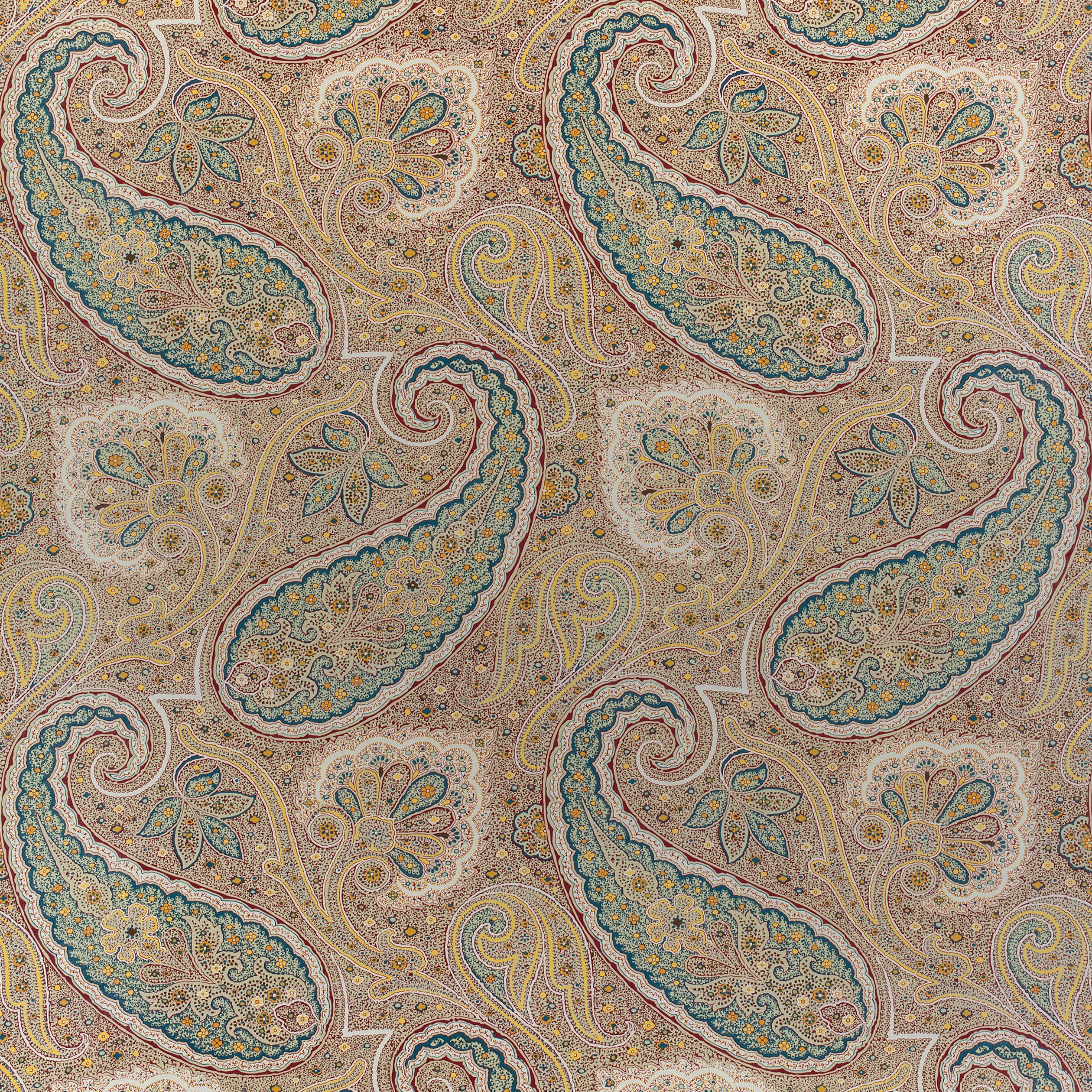 SHERRILL PAISLEY - Teal and Beige