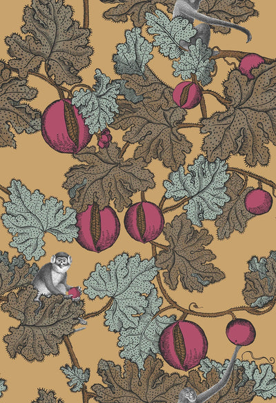 Frutto Proibito Print Room Blue & Magenta on Metallic Gold