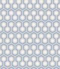Hicks' Hexagon Hyacinth Blue & White on Cool Parchment
