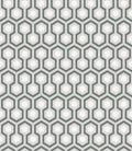 Hicks' Hexagon Ink & White on Heath Grey