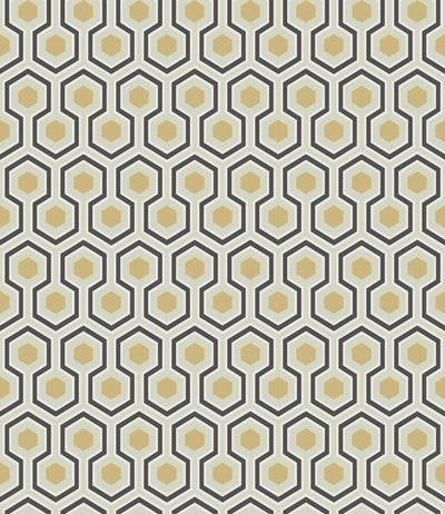 Hicks' Hexagon Black & Metallic Gold on Soft Olive