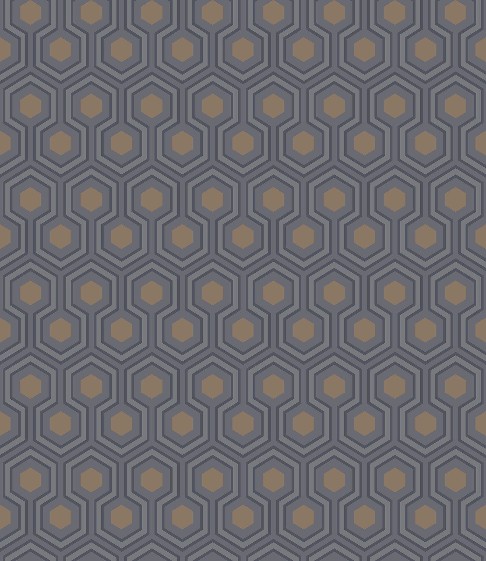 Hicks' Hexagon Soot & Metallic Bronze on Slate Grey