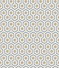 Hicks' Hexagon Charcoal & Metallic Gilver on Stone