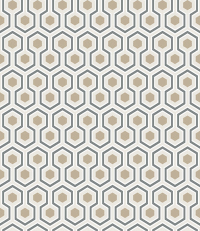 Hicks' Hexagon Charcoal & Metallic Gilver on Stone