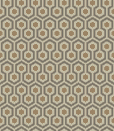 Hicks' Hexagon Soot & Metallic Bronze on Linen