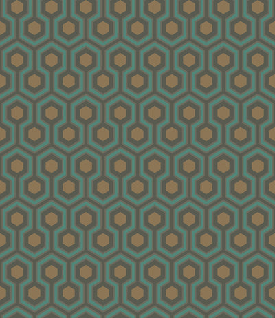 Hicks' Hexagon Teal & Metallic Bronze on Soot