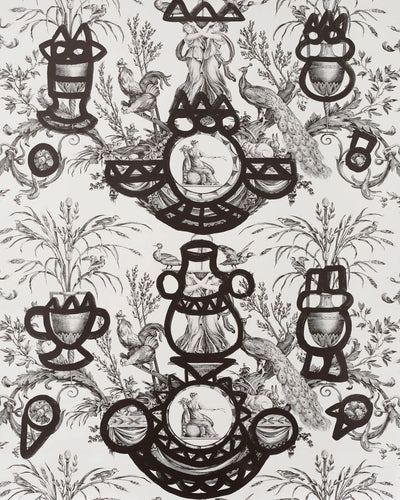 Fontaine et animaux barbouillage Noir/Blanc - Les Dessins 4