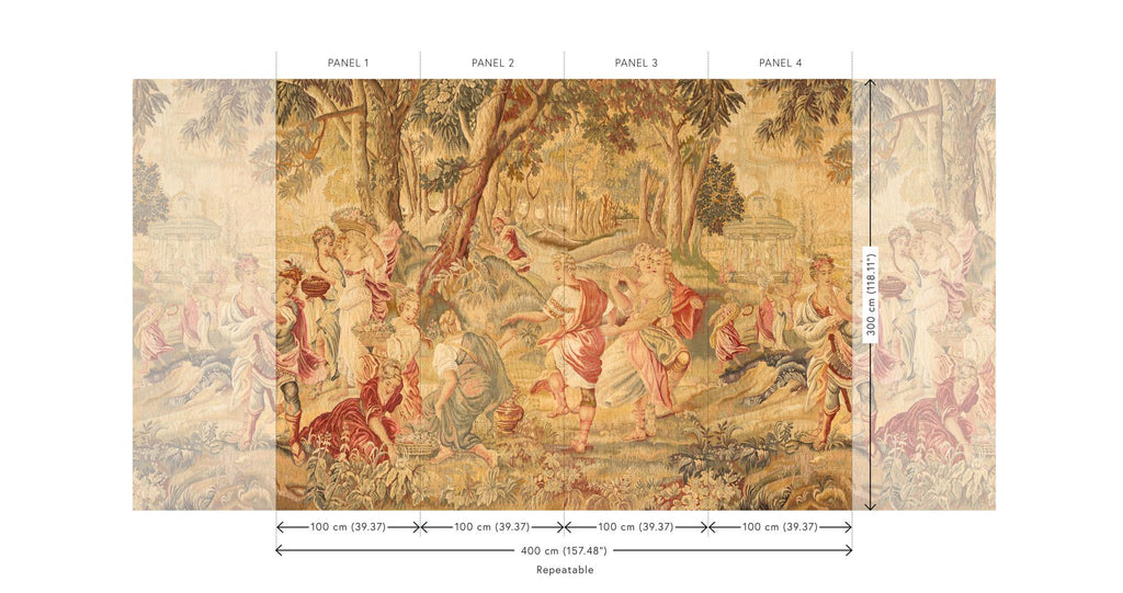 R\u00e9colte des Fleurs Sunset Gold - Les Tapisseries