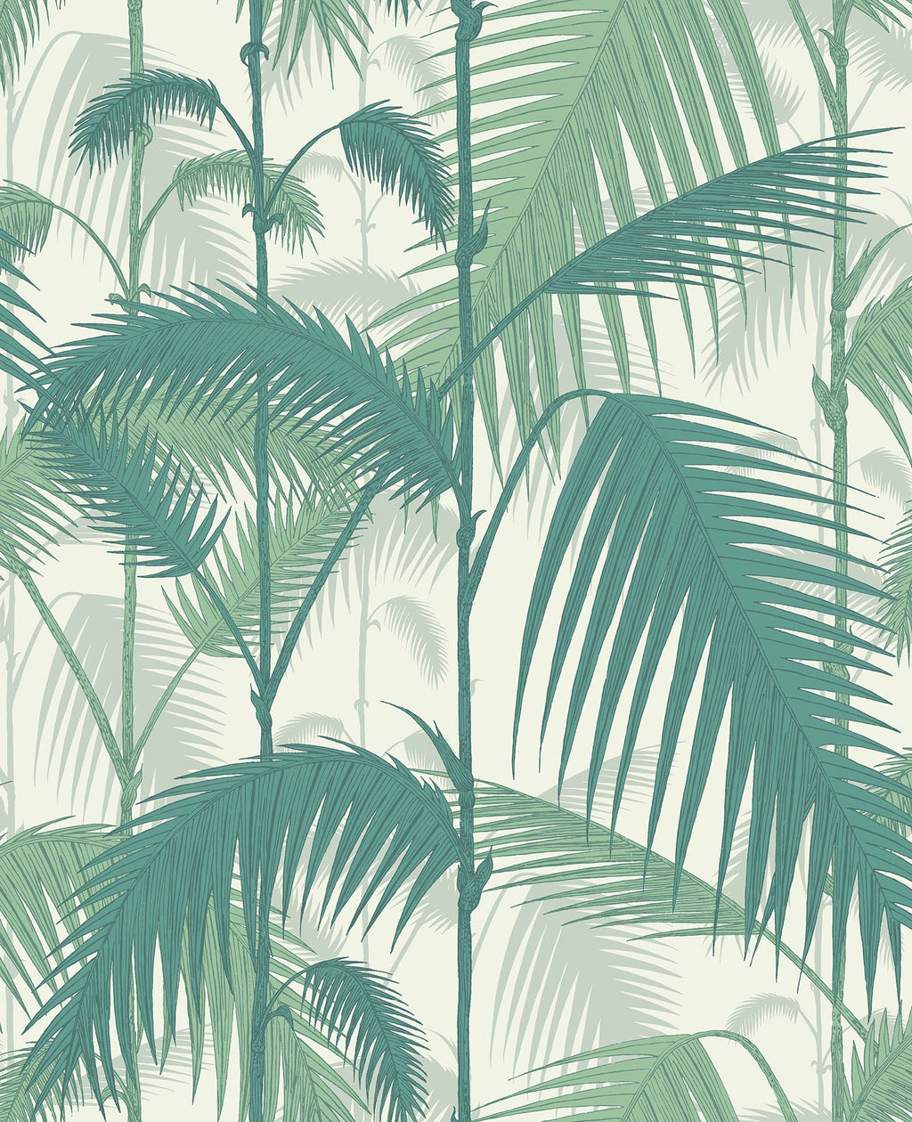 Palm Jungle Teal & Viridian on Chalk