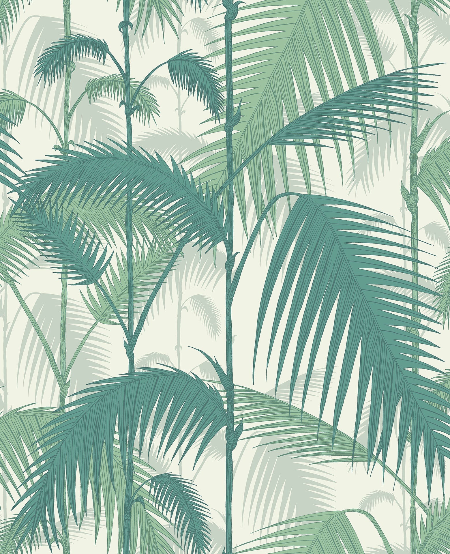 Palm Jungle Teal & Viridian on Chalk