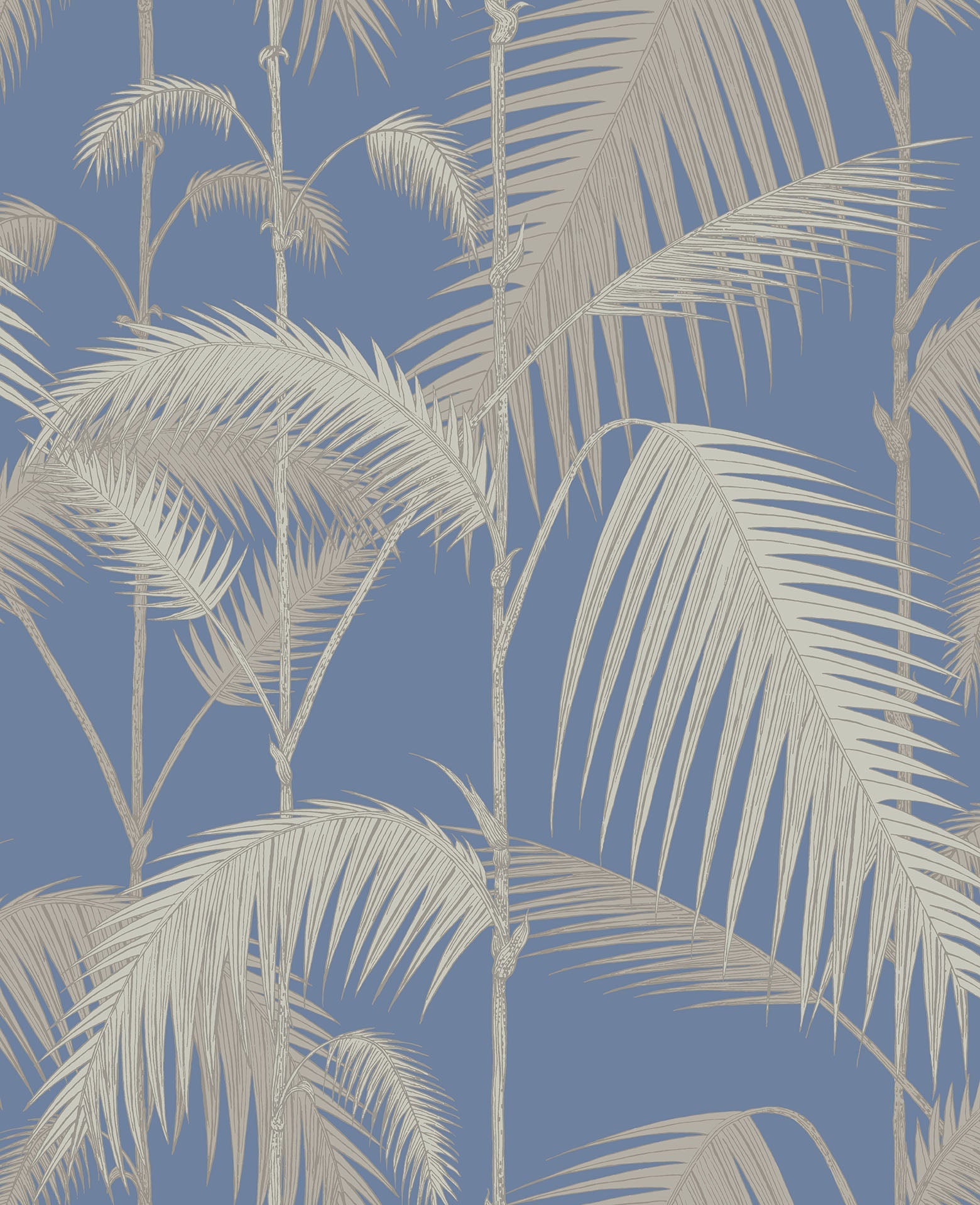Palm Jungle Metallic Silver & Linen on Hyacinth