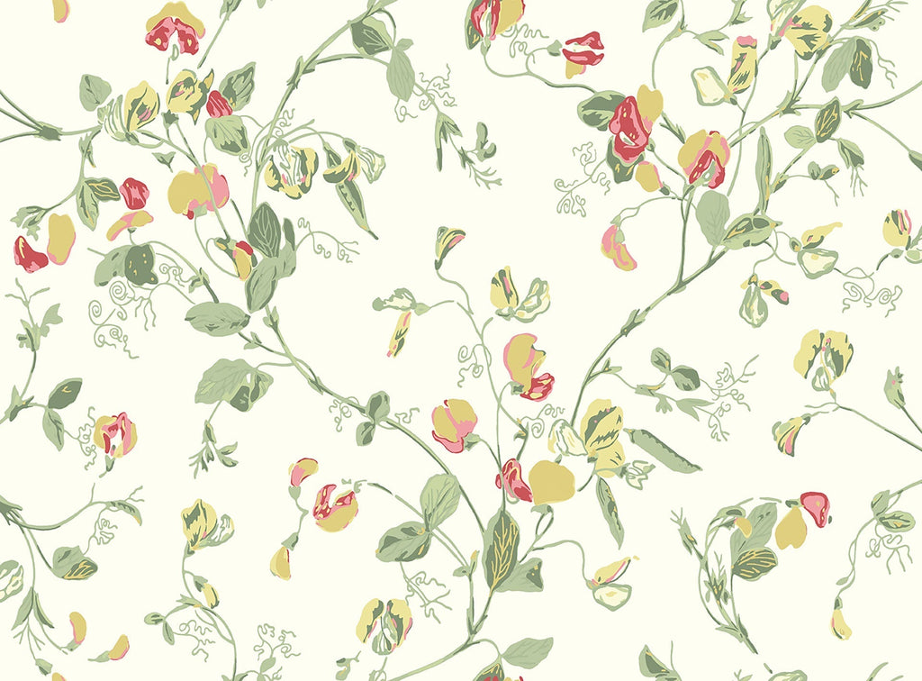 Sweet Pea Archive Anthology Leaf Greens on Cream