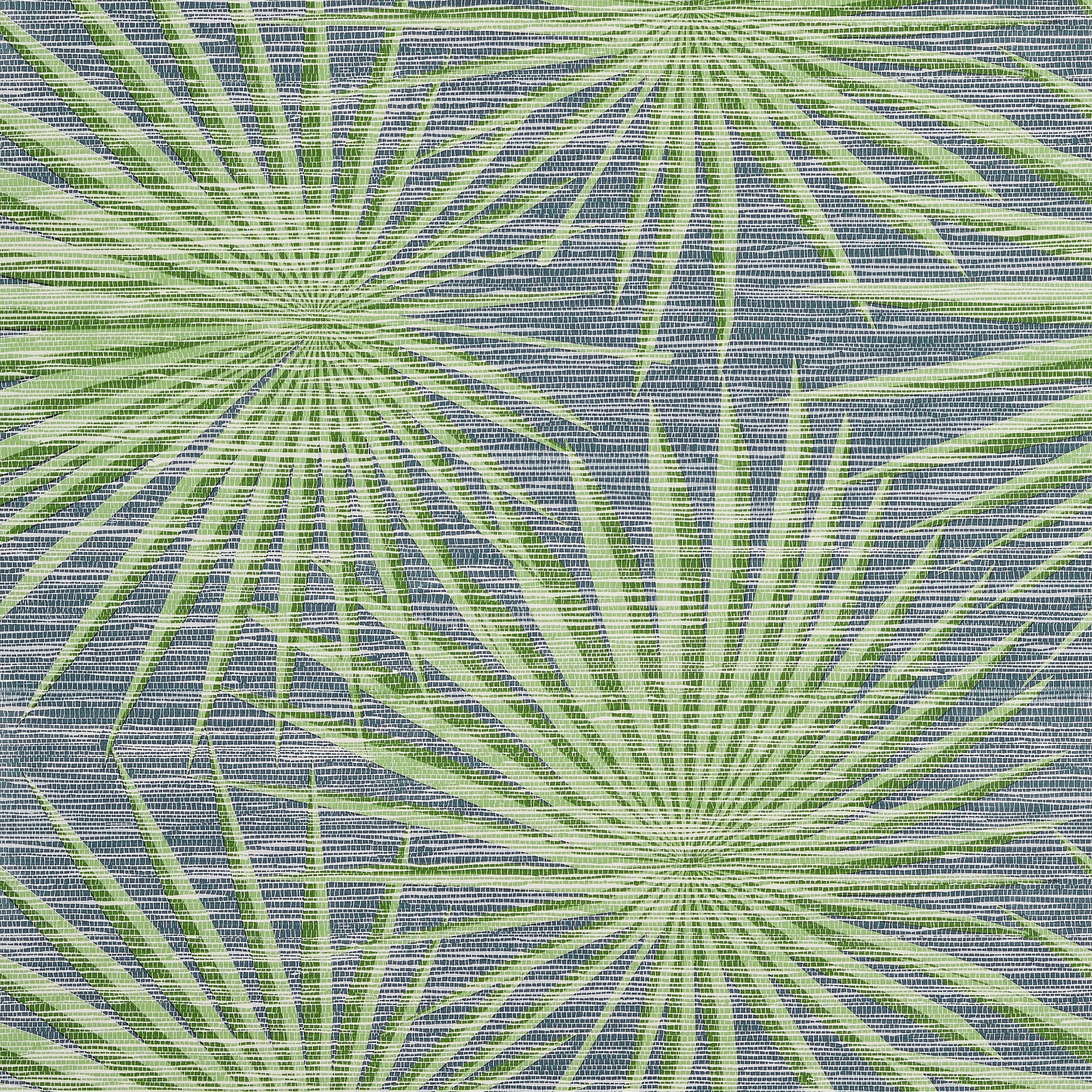 PALM FROND - Navy and Green