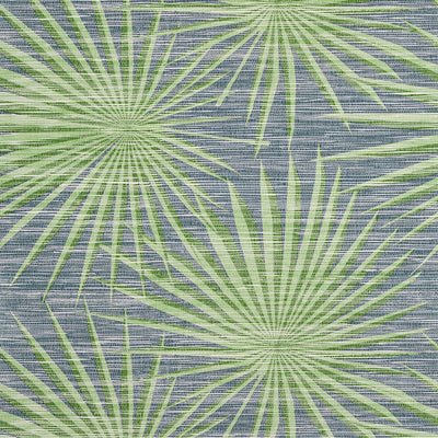 PALM FROND - Navy and Green