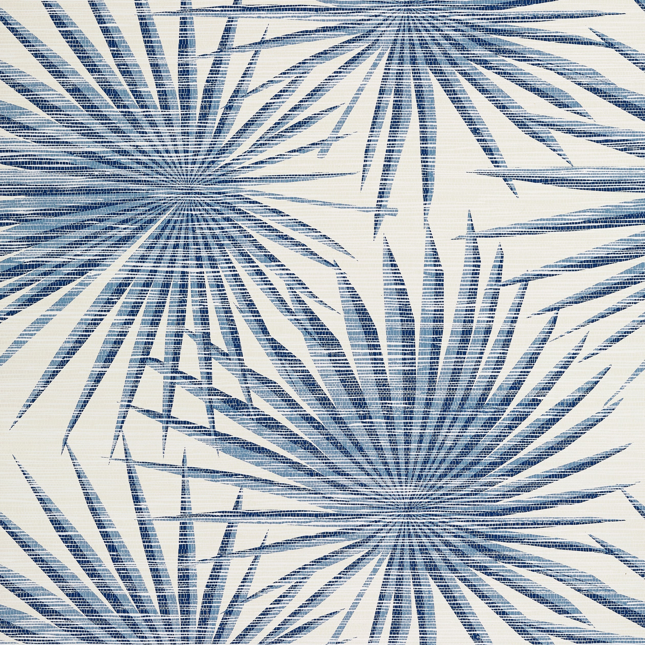 PALM FROND - Navy and White