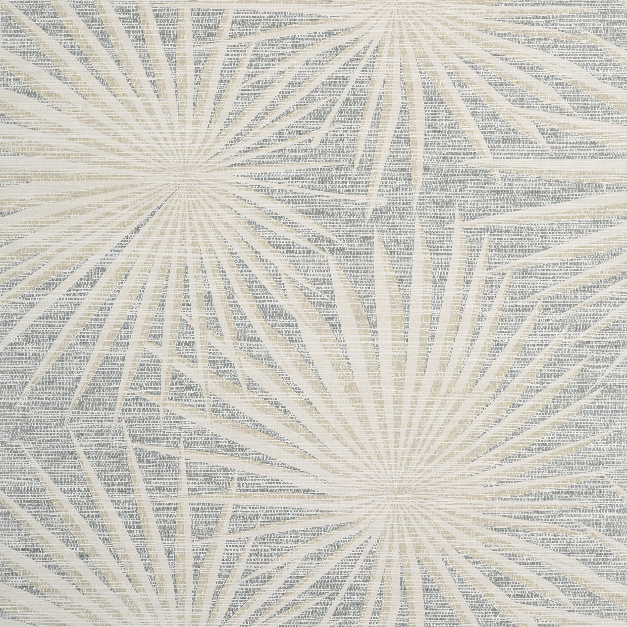PALM FROND - Metallic Silver on Beige
