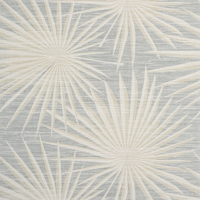 PALM FROND - Metallic Silver on Beige