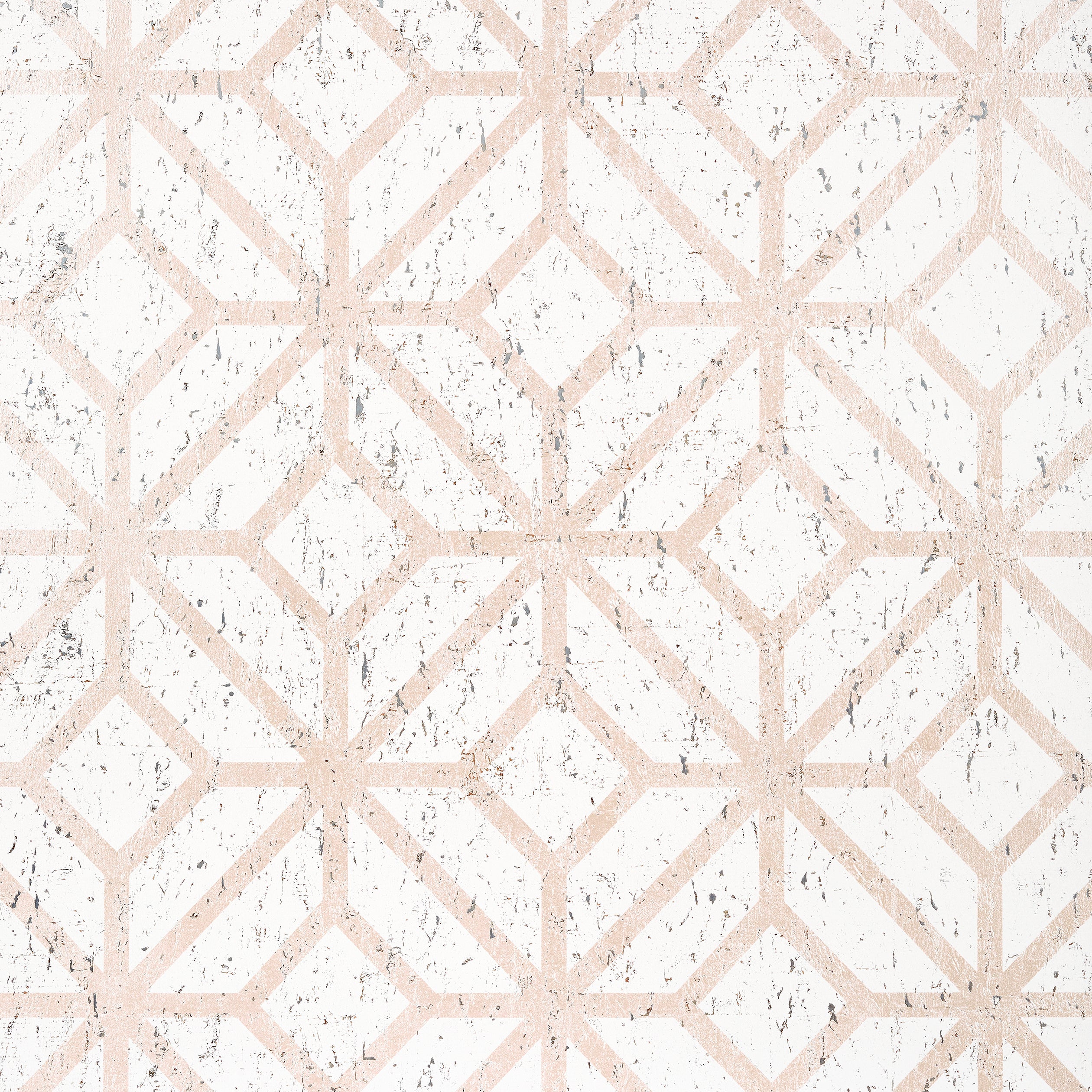 MAMORA TRELLIS CORK - White on Metallic Blush