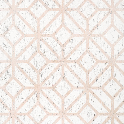 MAMORA TRELLIS CORK - White on Metallic Blush