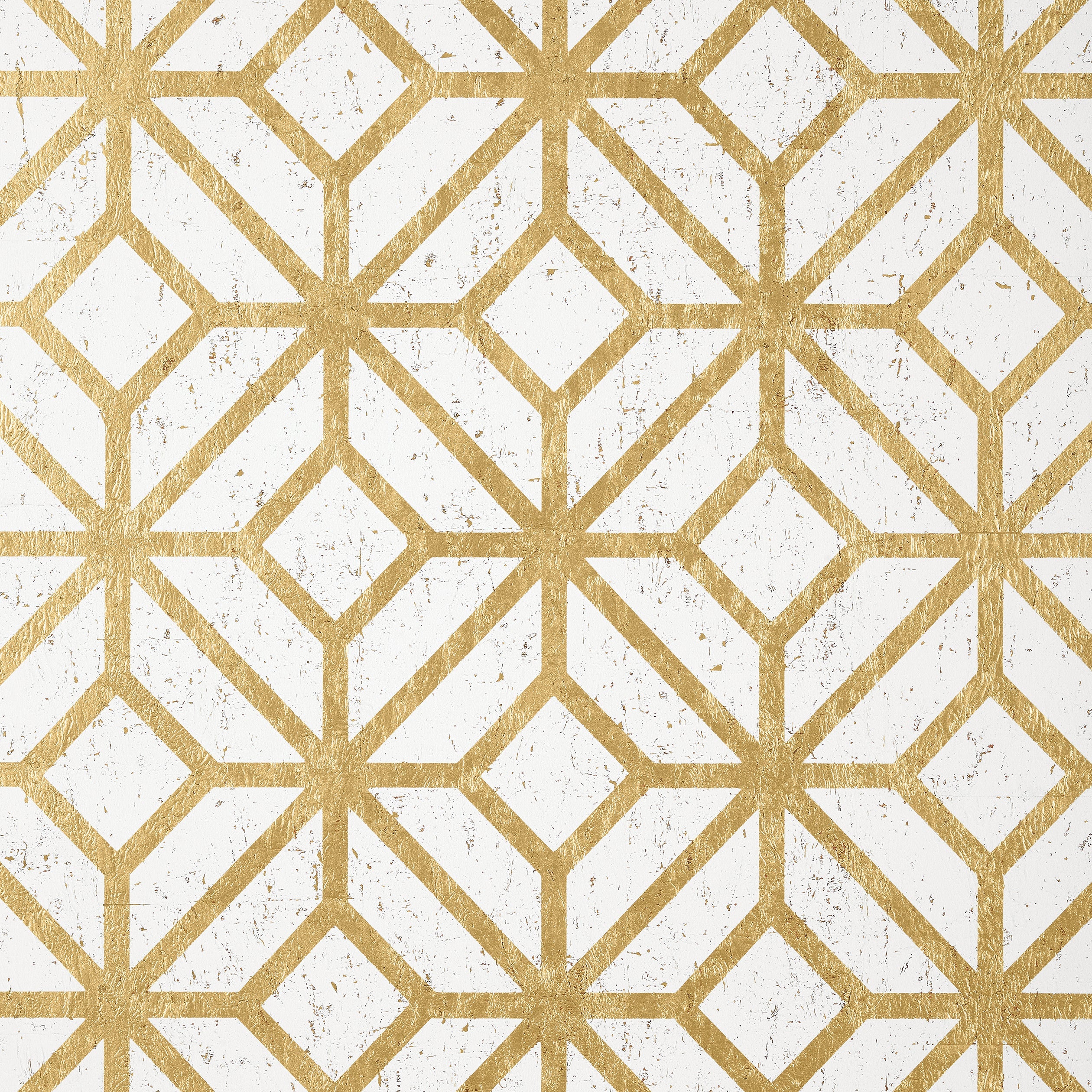 MAMORA TRELLIS CORK - White on Metallic Gold