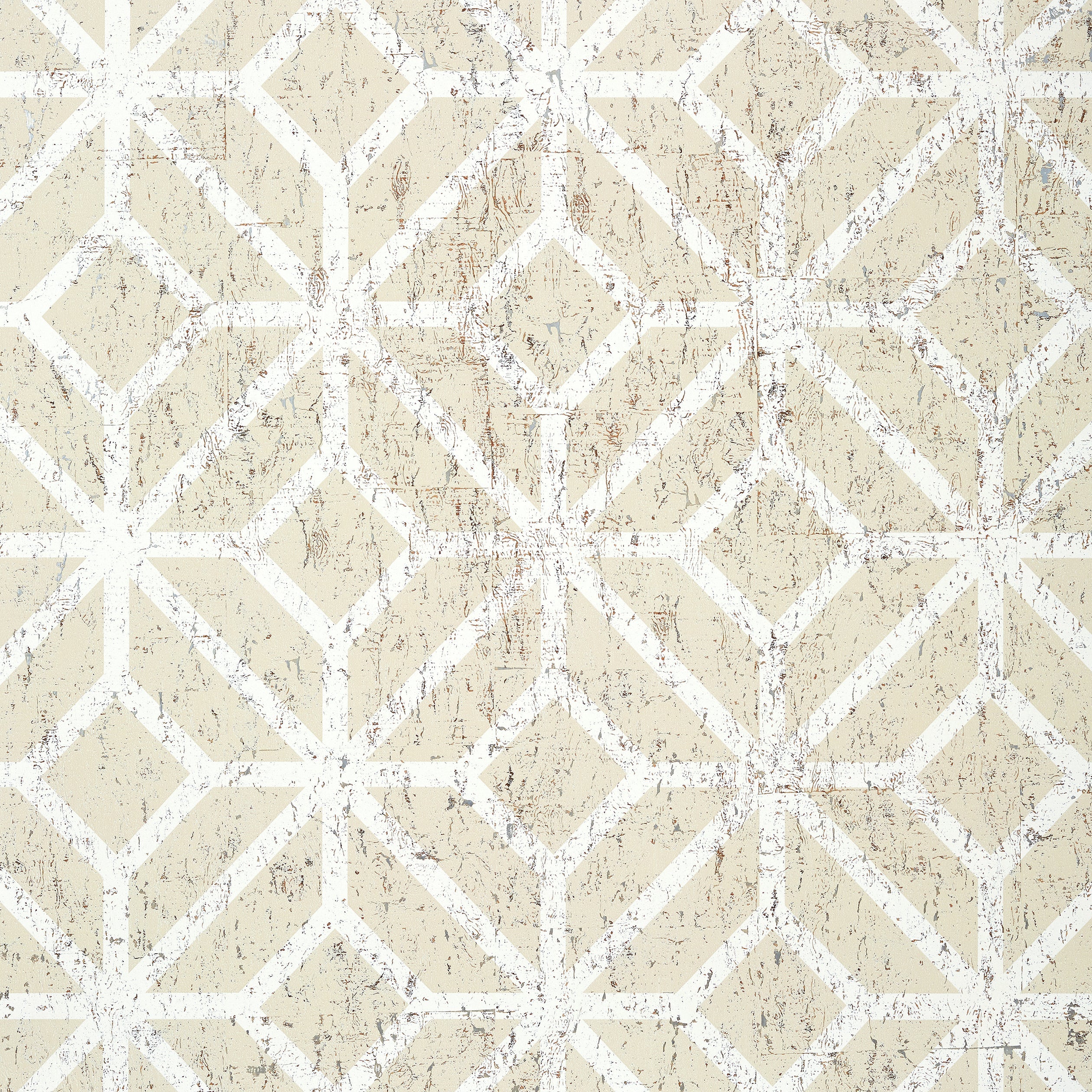 MAMORA TRELLIS CORK - Beige on White