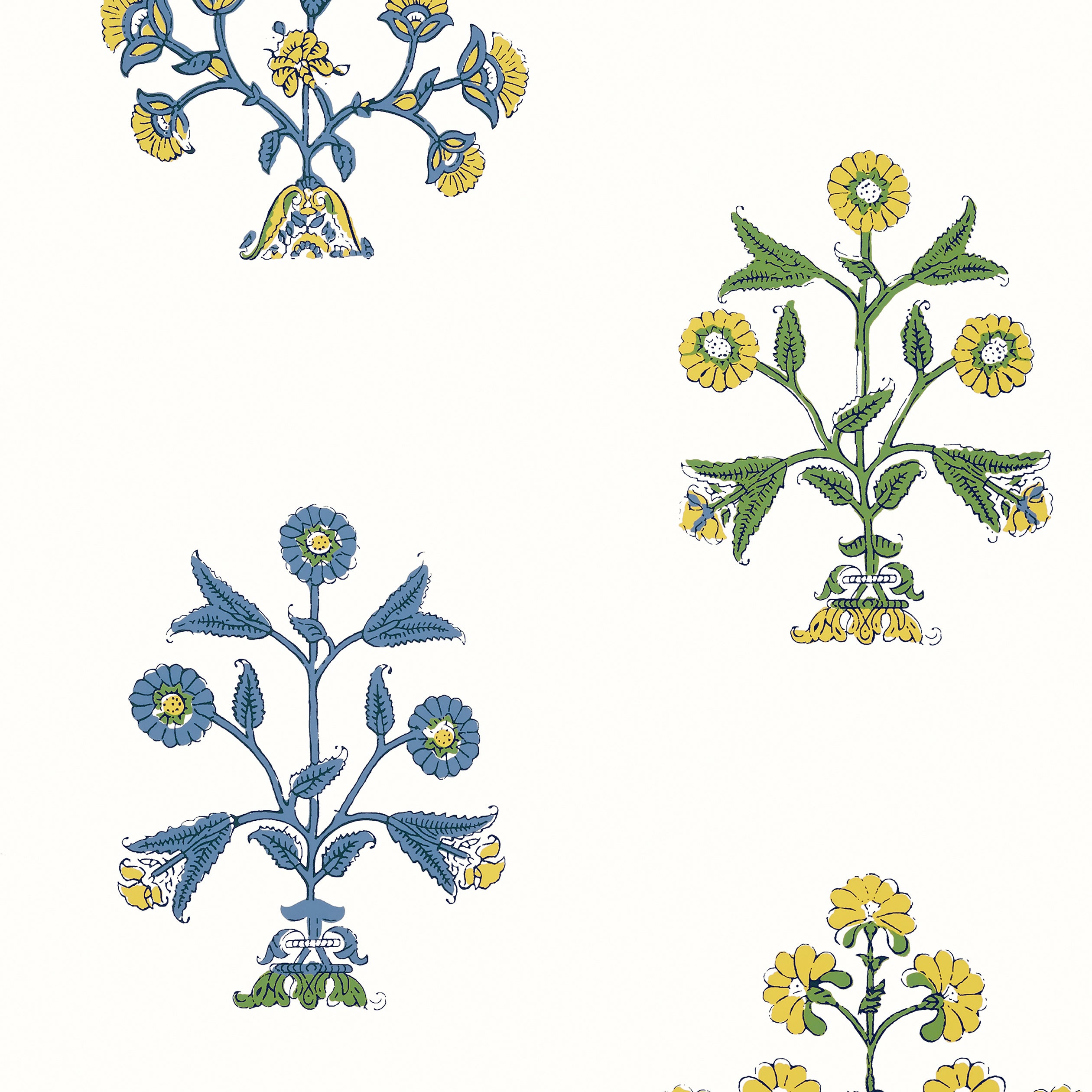 INDIAN FLOWER - Blue and Yellow