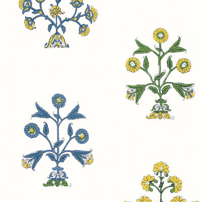 INDIAN FLOWER - Blue and Yellow