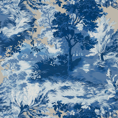 LINCOLN TOILE - Blue and Flax