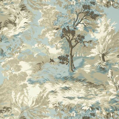 LINCOLN TOILE - Beige and Spa Blue