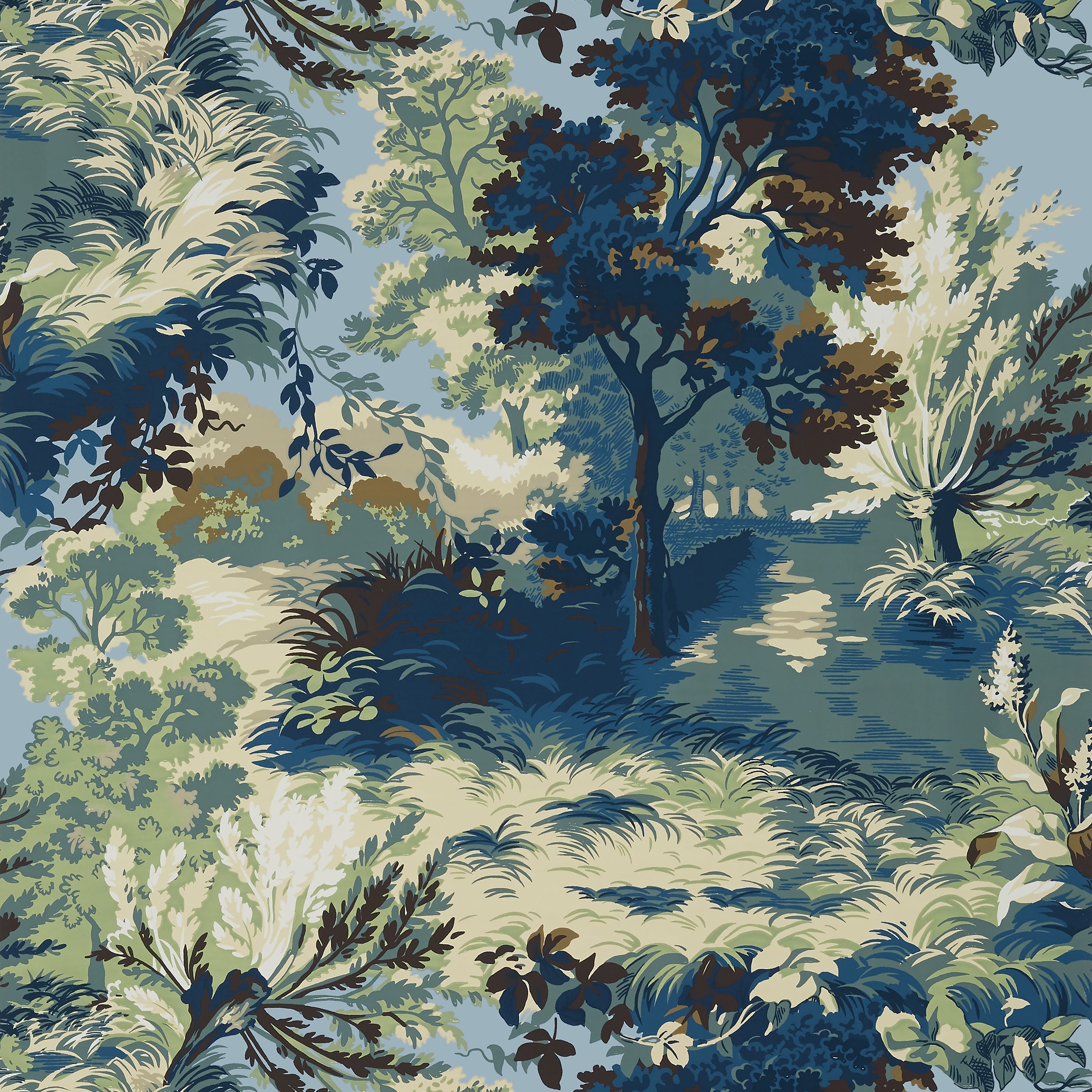 LINCOLN TOILE - Navy and Teal