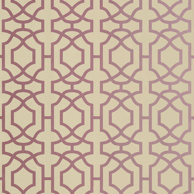 ALSTON TRELLIS - Metallic Plum on Beige