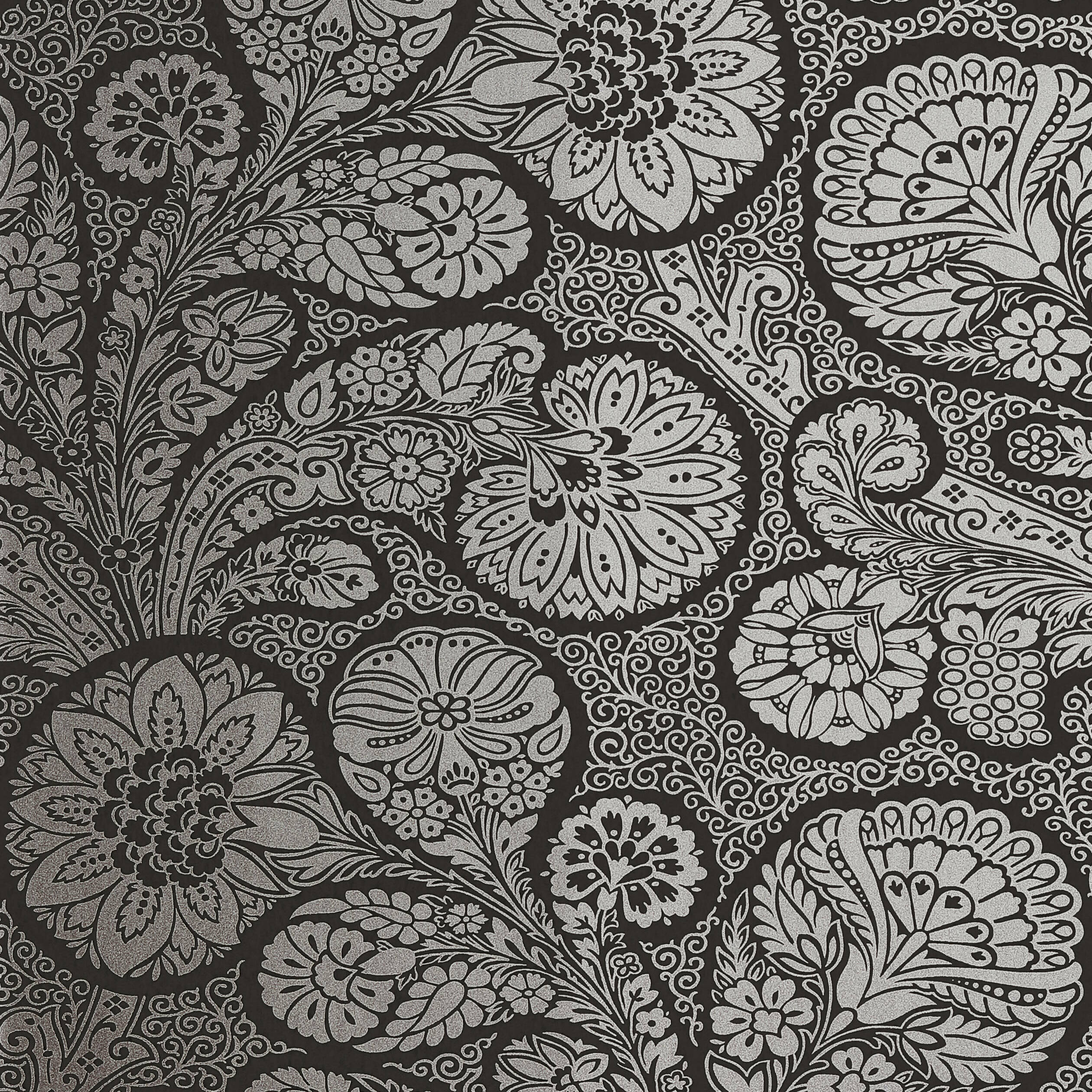 TROUBADOUR - Metallic Silver on Black