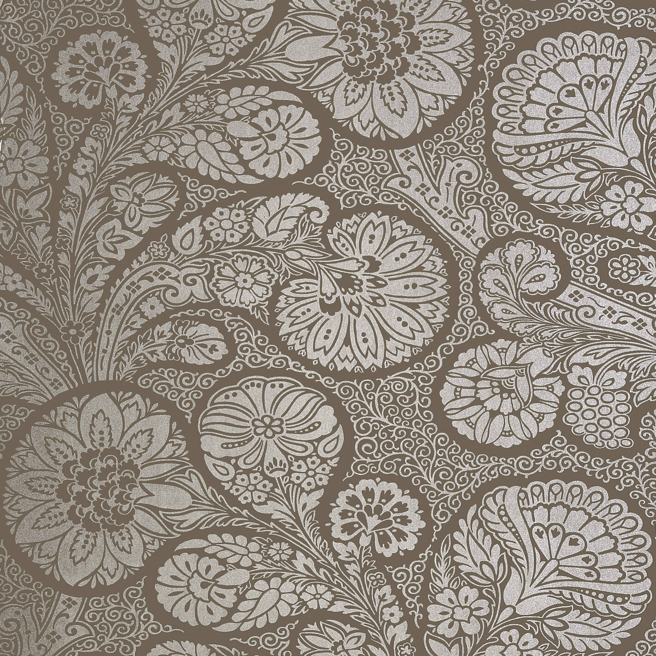 TROUBADOUR - Metallic Silver on Dark Taupe