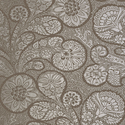 TROUBADOUR - Metallic Silver on Dark Taupe