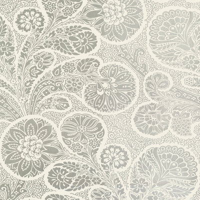 TROUBADOUR - Metallic Silver on Cream