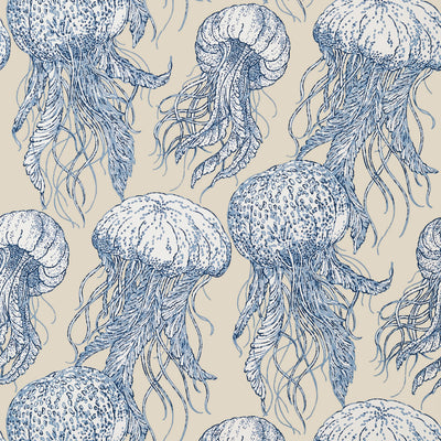 JELLY FISH BLOOM - Blue and Beige