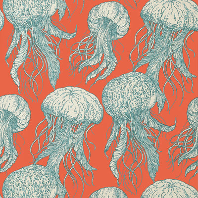 JELLY FISH BLOOM - Coral and Turquoise
