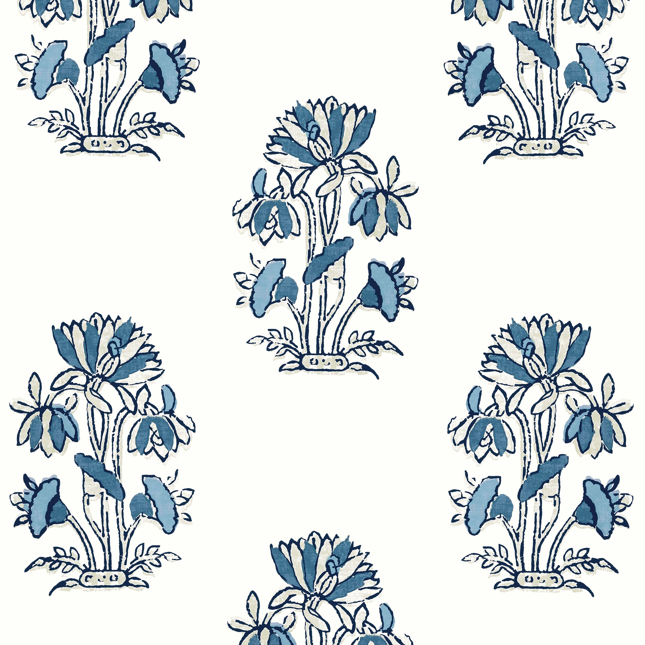 LILY FLOWER - Blue and White