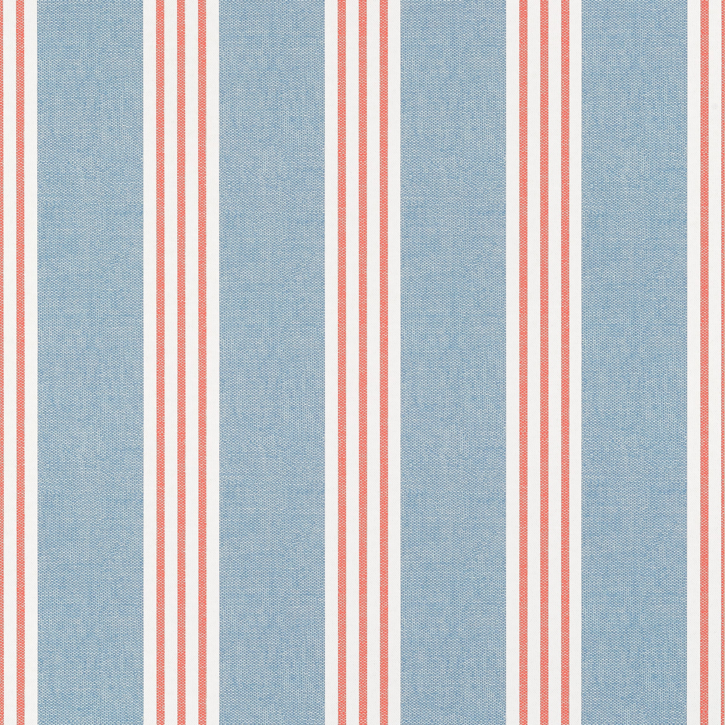 CANVAS STRIPE - Blue and Coral