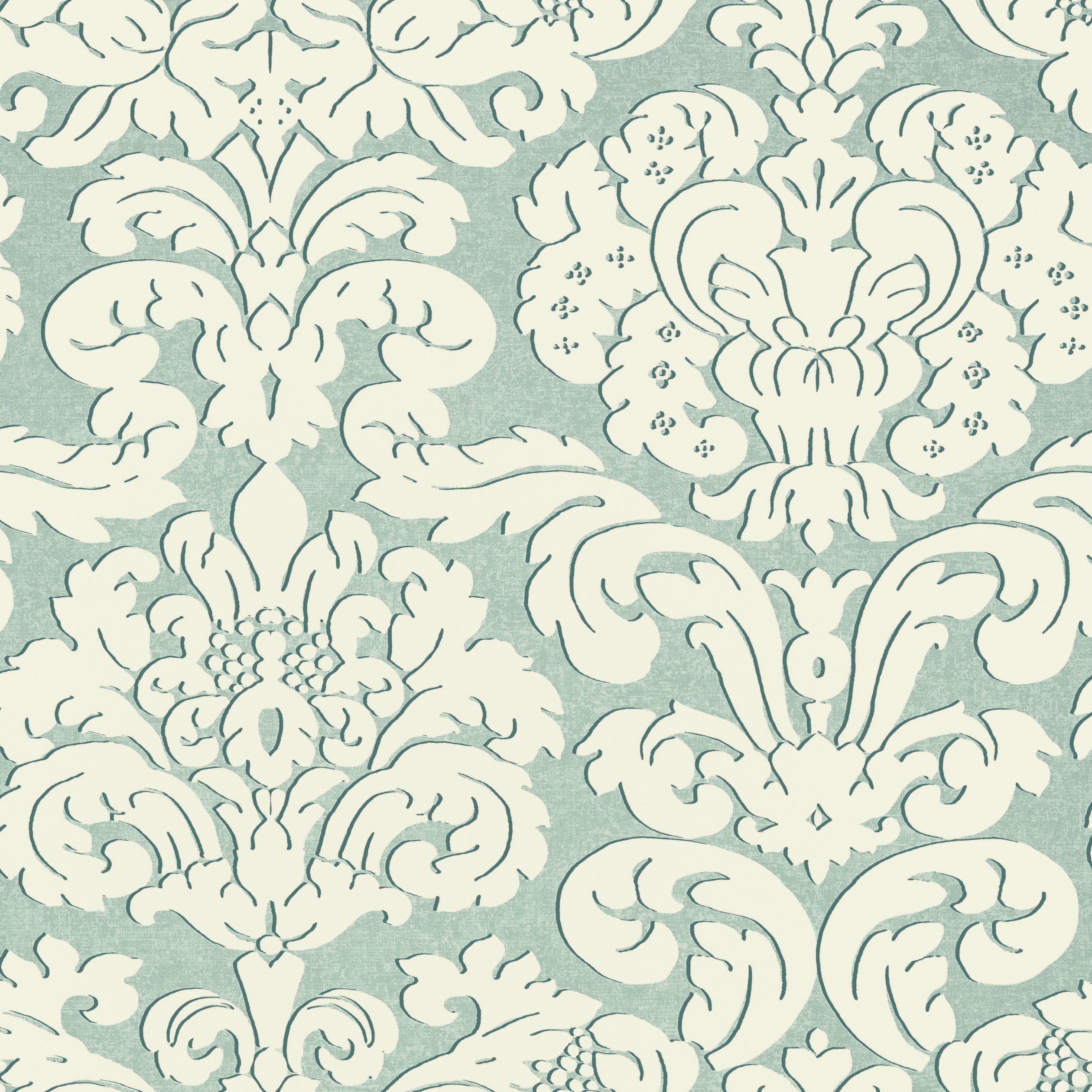TRELAWNY DAMASK - Aqua