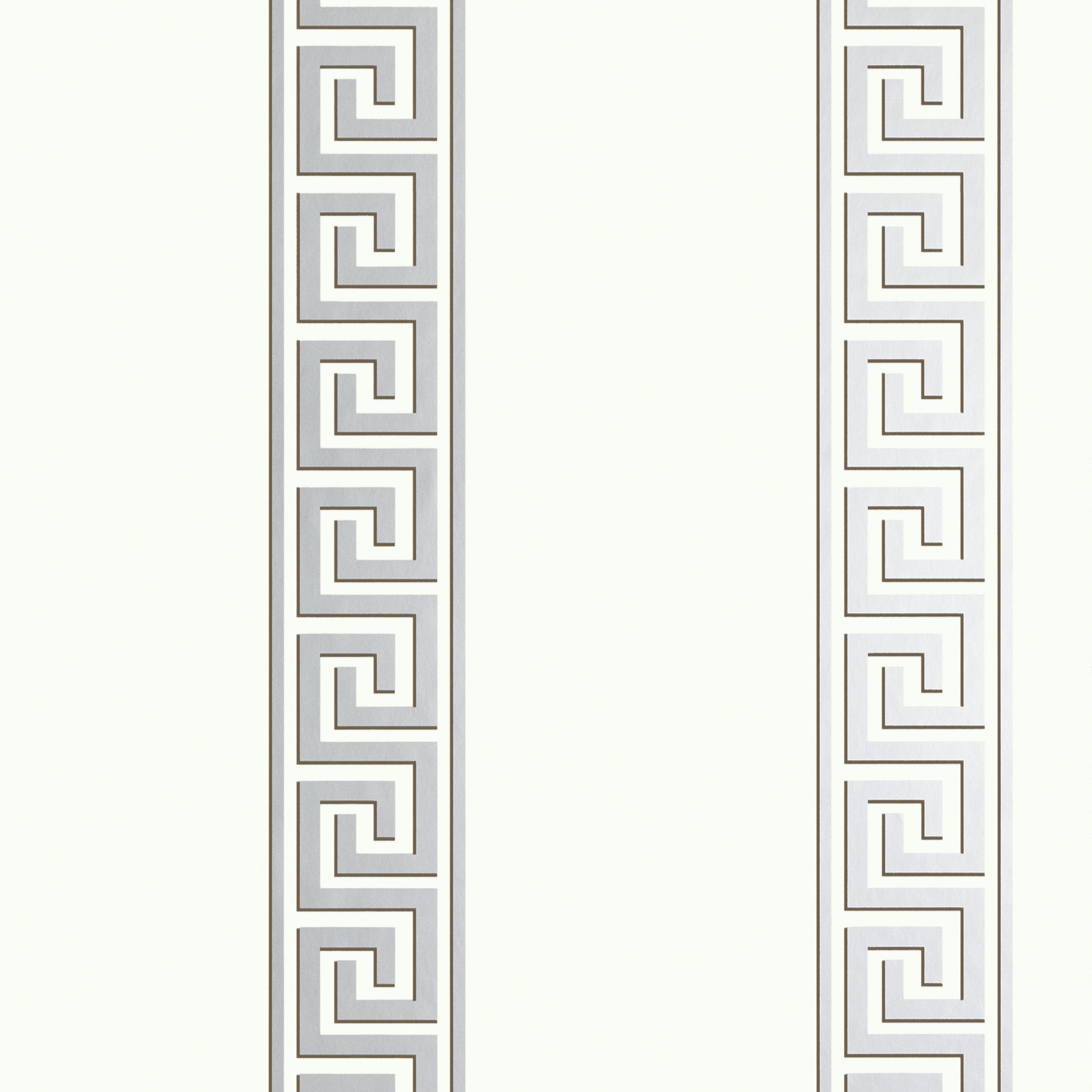 ANDREAS STRIPE - Metallic Silver on White