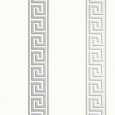 ANDREAS STRIPE - Metallic Silver on White